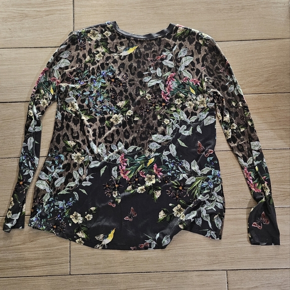 JOHNNY WAS Ash Bird Swing Tee Leopard Top - Picture 3 of 5